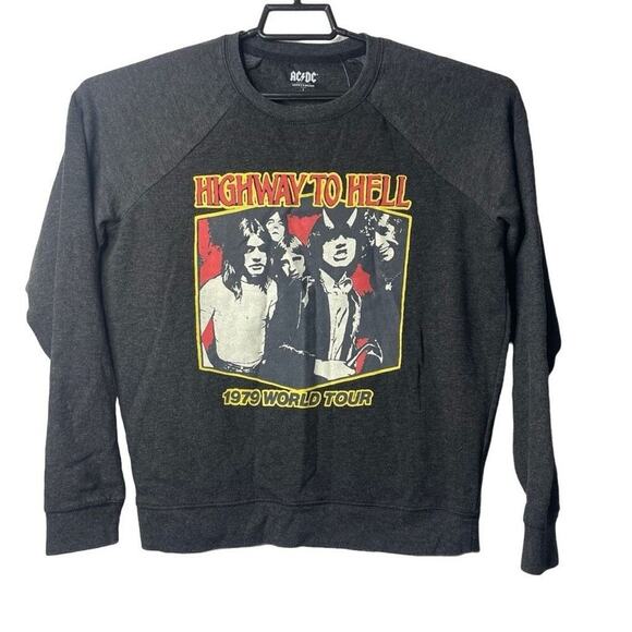 Lucky Brand AC/DC Highway To Hell Pullover Sweatshirt Sweater Size Small New - Picture 2 of 13